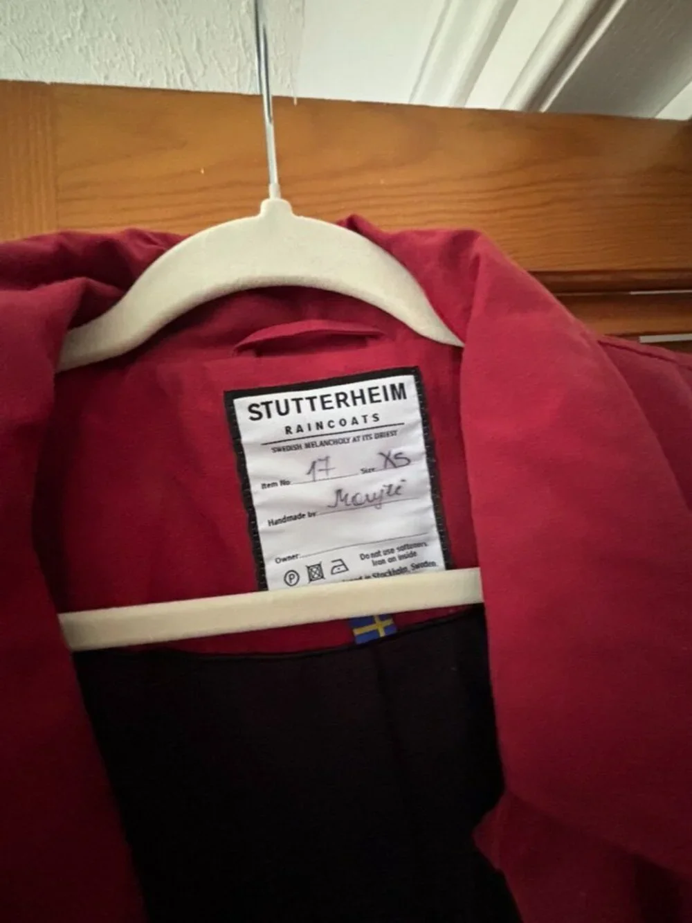 Vintage Red Stutterheim Trench Raincoat